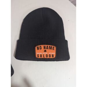 No Name Saloon Park City Utah Black Knit Skull Cap Hat NWOT